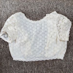 french connection crochet crop top